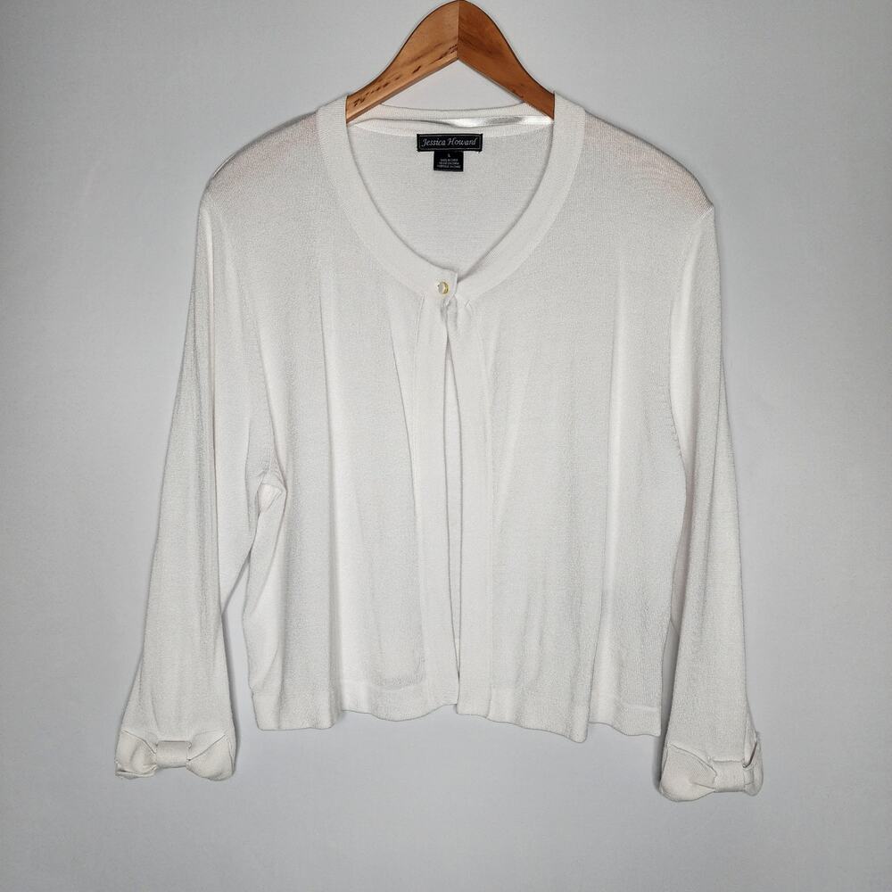 🌻3 for $18 Jessica Howard White Crop Sweater Women's Size Large
